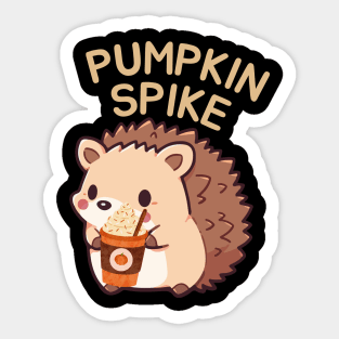 Cute Kawaii Hedgehog Pumpkin Spice Lover Funny Mom Fall Season Sticker